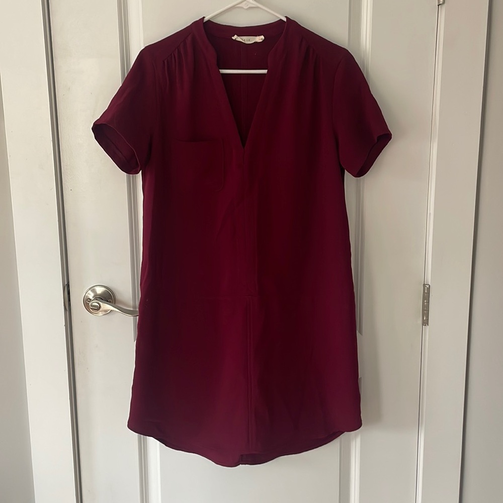 Deep red dress. Great for work